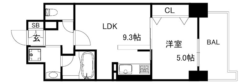 神戸市兵庫区浜崎通のマンションの間取り