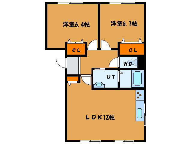 【函館市青柳町のアパートの間取り】