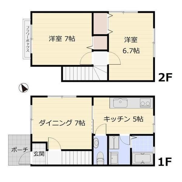 東村山市諏訪町のアパートの間取り