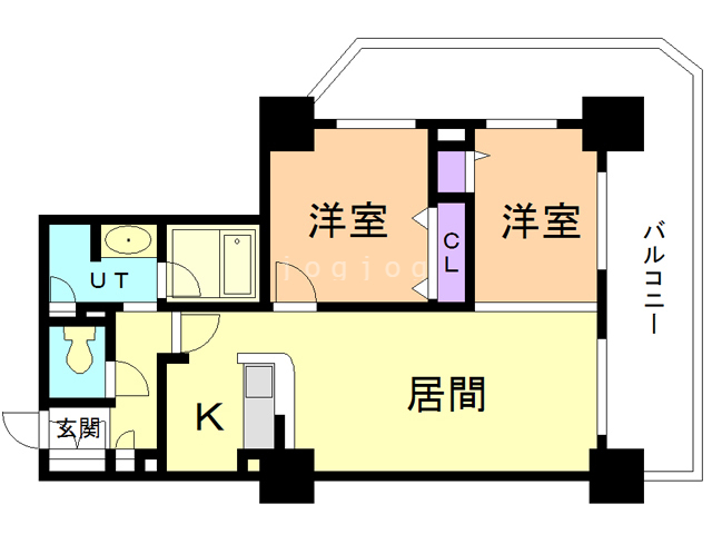 札幌市中央区南九条西のマンションの間取り