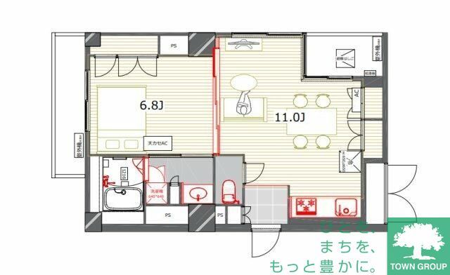 目黒区下目黒のマンションの間取り