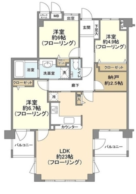 エクレール中村南ガーデンヴィラの間取り