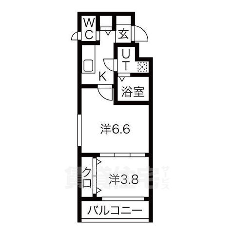 京都市南区吉祥院里ノ内町のマンションの間取り