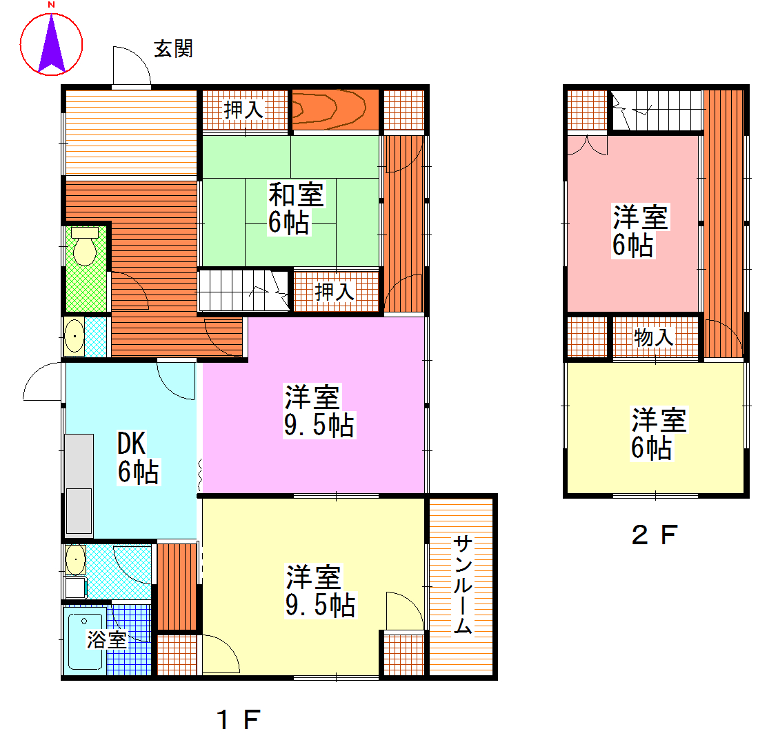 【可知一戸建の間取り】