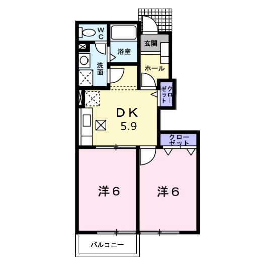 新発田市五十公野のアパートの間取り