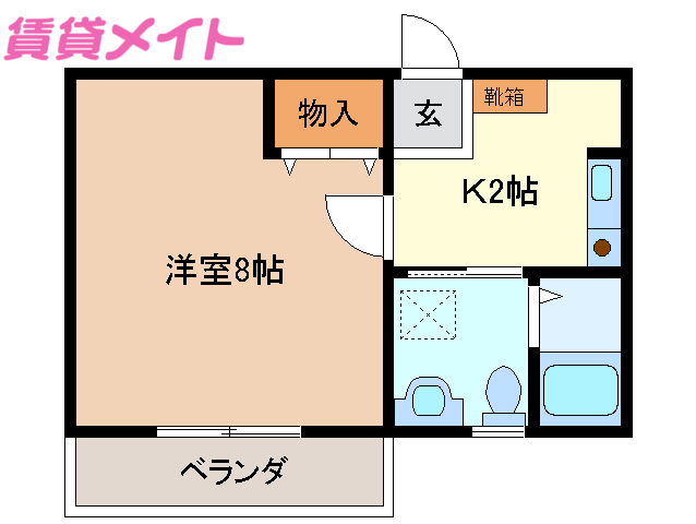 亀山市川合町のアパートの間取り