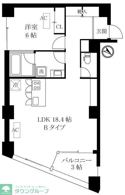 中央区日本橋浜町のマンションの間取り