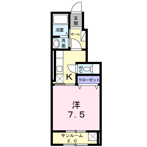 岡山市南区福富東のアパートの間取り