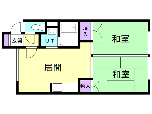 北広島市西の里北のアパートの間取り