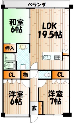 シャトレ大手町Ｎ棟の間取り