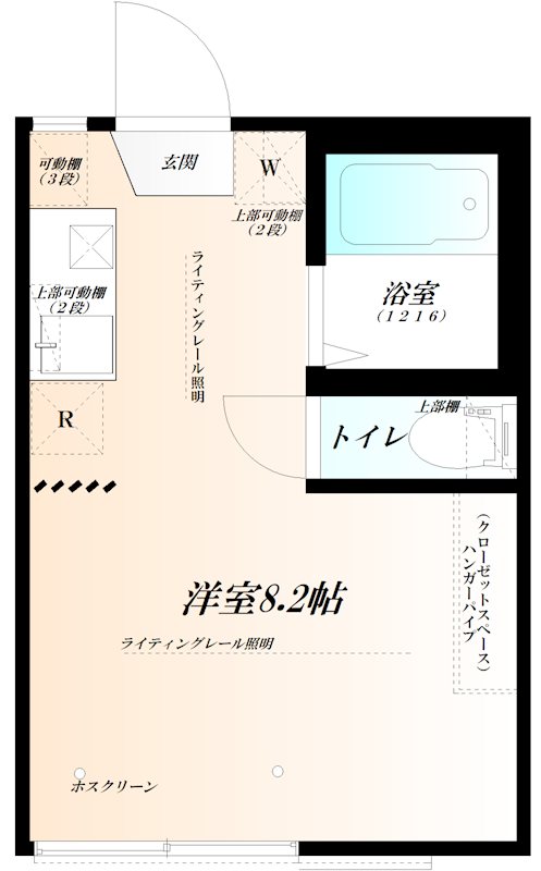 フラットＳ　WiFi対応の間取り