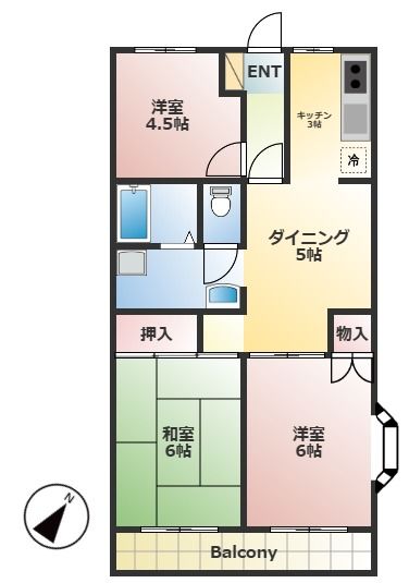 所沢市喜多町のマンションの間取り