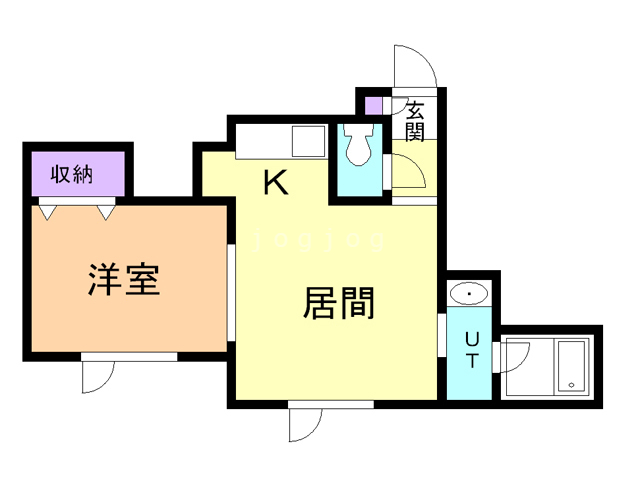 石狩市花川南四条のアパートの間取り