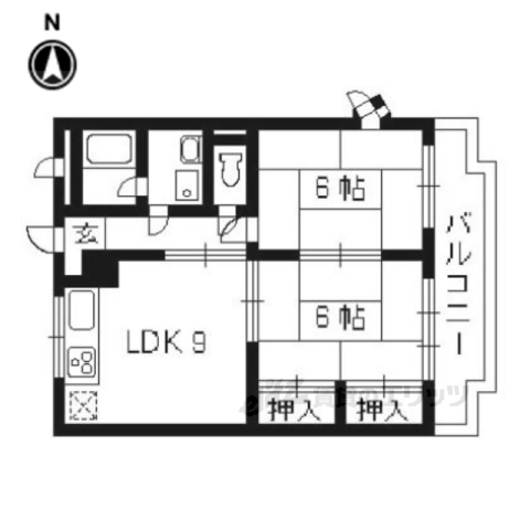 【長岡京市勝竜寺のマンションの間取り】