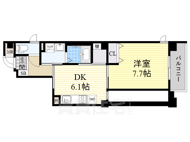 大阪市西区阿波座のマンションの間取り