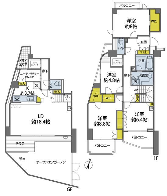 【目黒区碑文谷のマンションの間取り】