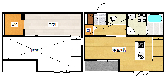 広島市西区草津浜町のアパートの間取り