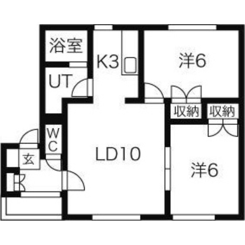 札幌市東区東苗穂八条のアパートの間取り