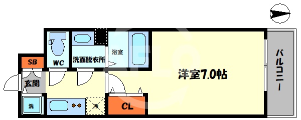 エスリードレジデンス大阪難波の間取り