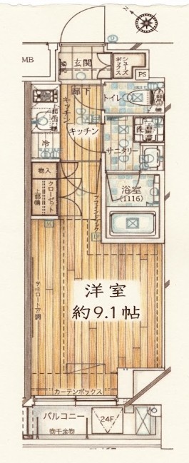 東京メトロ有楽町線 月島駅 徒歩4分 9階建 築4年の間取り写真