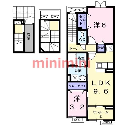 大阪モノレール本線 南摂津駅 徒歩25分 3階建 築14年の間取り写真