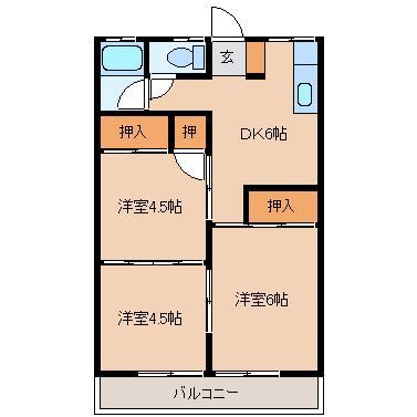 第５メゾン半九の間取り