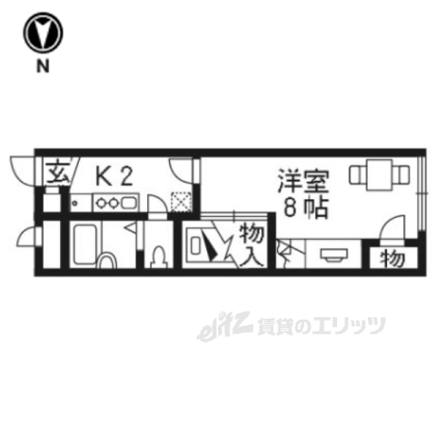 京都市西京区樫原下池田町のアパートの間取り