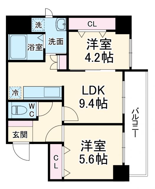 【名古屋市西区新道のマンションの間取り】