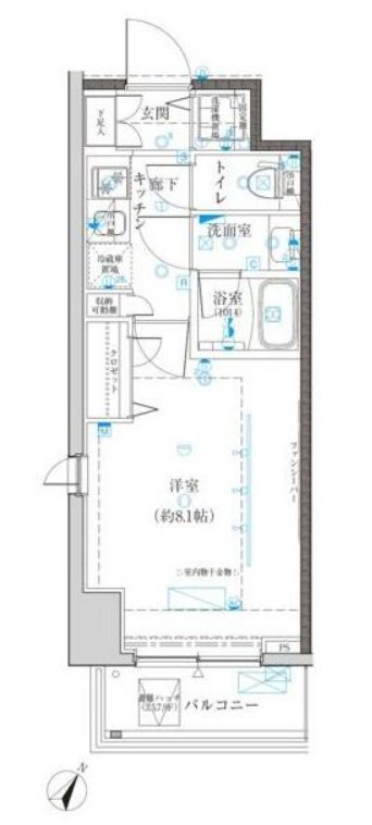 川崎市川崎区日進町のマンションの間取り