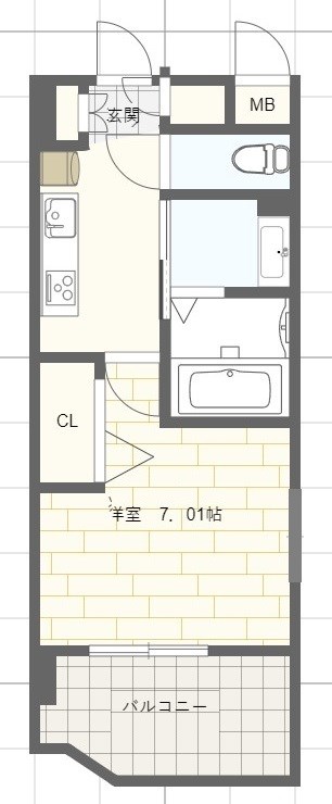 姫路市朝日町のマンションの間取り