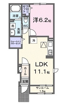 広島市安佐北区三入のアパートの間取り