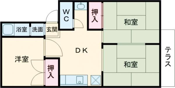 加古川市別府町石町のアパートの間取り