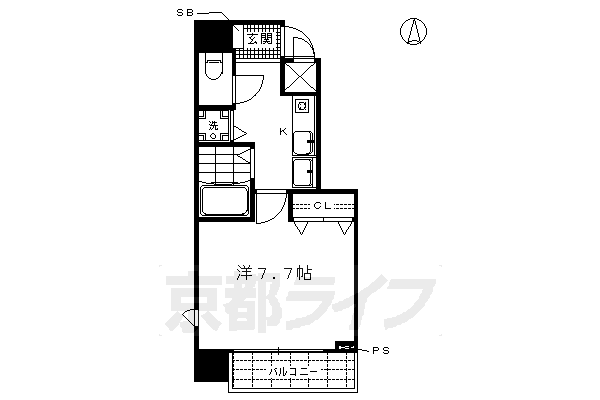 京都市下京区夷之町のマンションの間取り