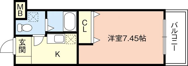 和歌山市野崎のマンションの間取り