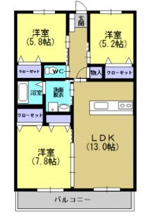 三養基郡みやき町大字西島のマンションの間取り