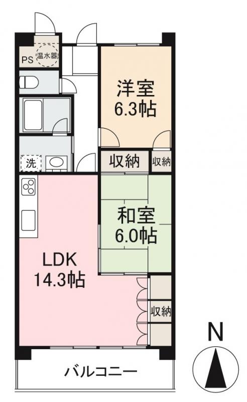 東かがわ市中筋のマンションの間取り