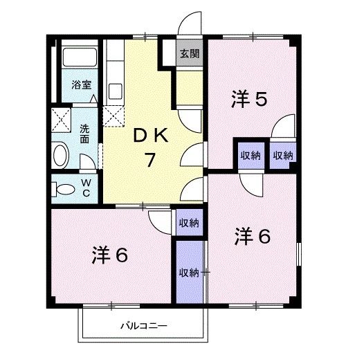 岩国市中津町のアパートの間取り