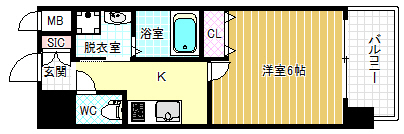 サムティ北梅田VESSELの間取り