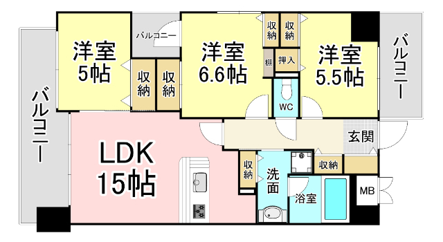 【コモグランデの間取り】