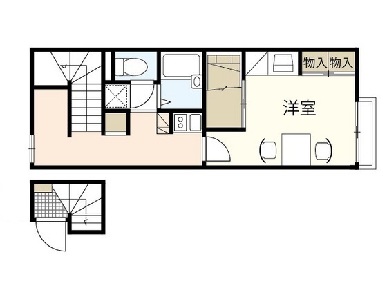 【廿日市市上平良のアパートの間取り】