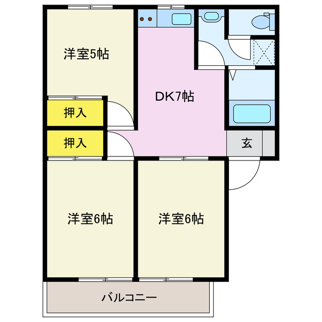 藤岡市藤岡のアパートの間取り