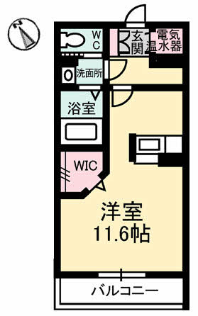 山口市小郡緑町のアパートの間取り