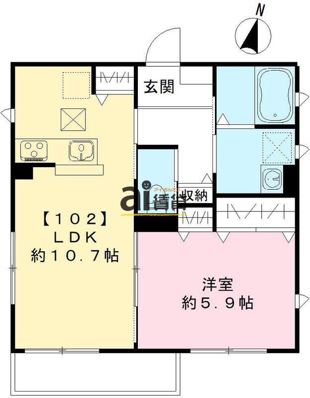 国分寺市西元町のアパートの間取り