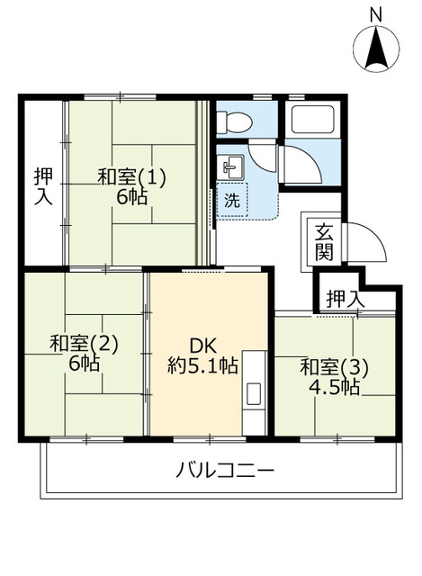 ＵＲ男山の間取り