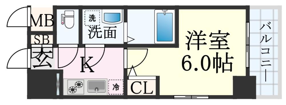 神戸市兵庫区松原通のマンションの間取り