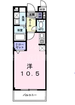 近江八幡市鷹飼町北のマンションの間取り