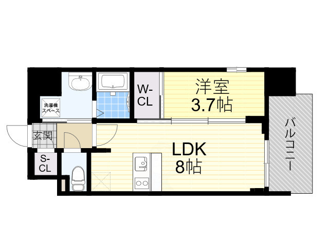 大阪市住之江区浜口西のマンションの間取り