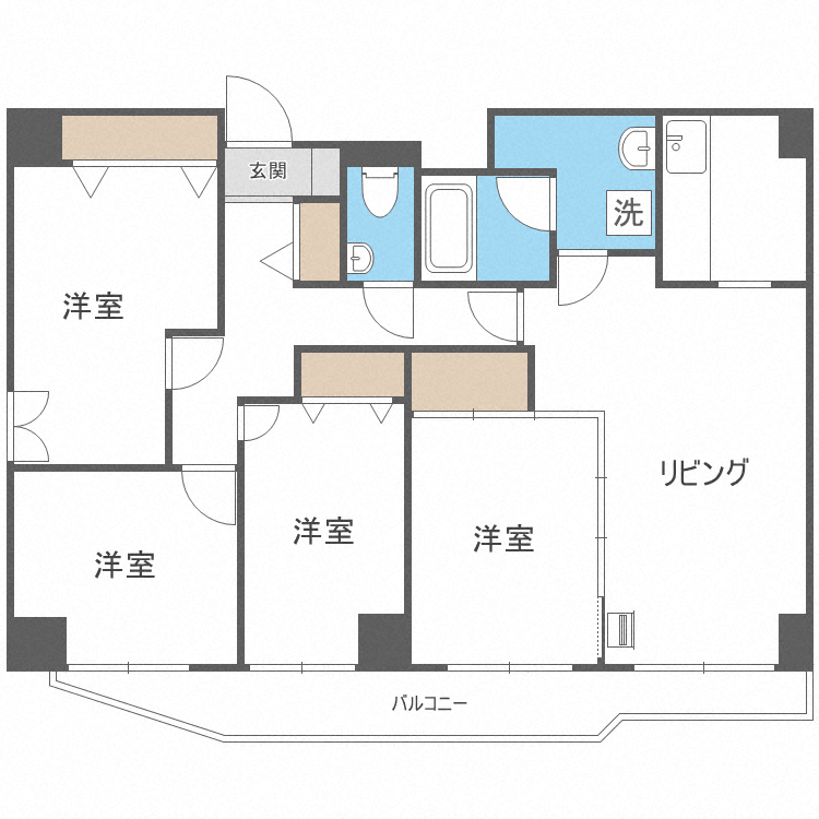 札幌市中央区南十八条西のマンションの間取り