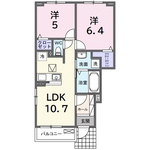 プリミエＢの間取り