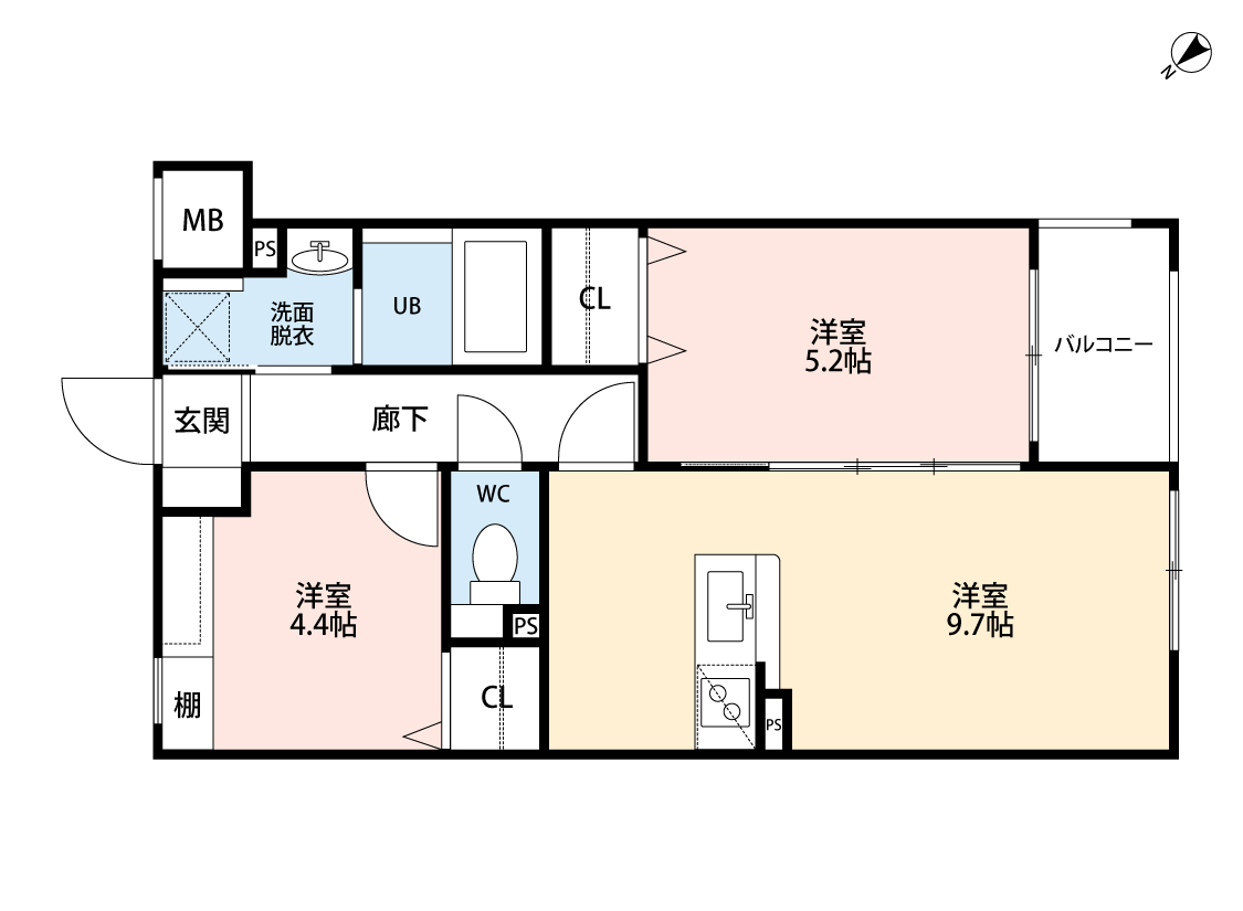 広島市南区東本浦町のアパートの間取り